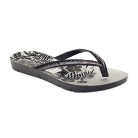 Schwarze und silberne Inblu ME14 Flip-Flops grau 1