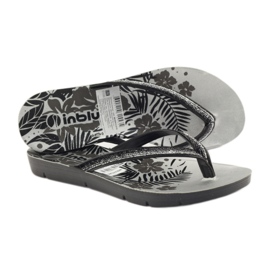 Schwarze und silberne Inblu ME14 Flip-Flops grau 3