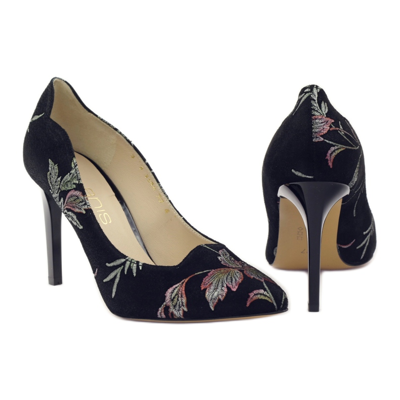 Anis Pumps On A Pin Stickerei 4566 schwarz 3