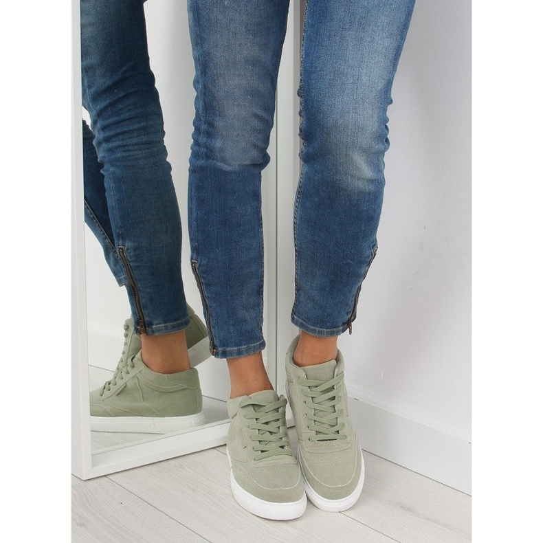 Damensneaker aus grünem Wildleder NB171P Grün 1