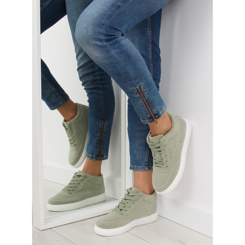 Damensneaker aus grünem Wildleder NB171P Grün 2