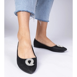 Glitzer Ballerinas der schwarzen Frauen mit Zirkonen 2