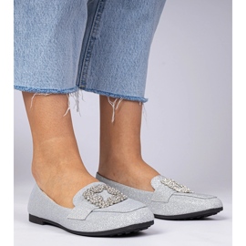 Silberglitzer -Slipper mit Zirkonen 1