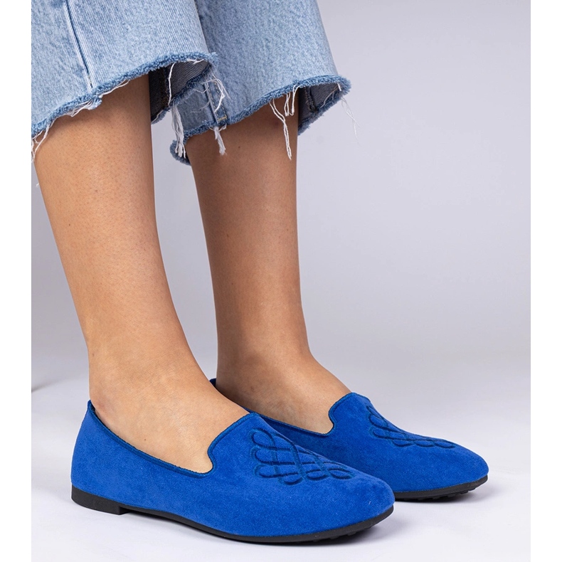 Blue Women's Ecosam und Stickballerinas blau 1