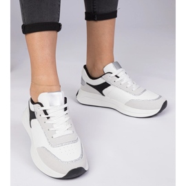 Weiße Damen-Sneaker mit Glitzer 2