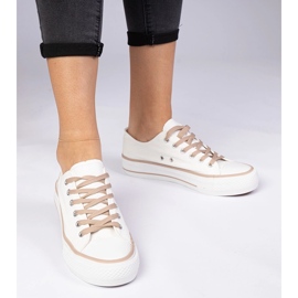 Weißbraune klassische Frauen-Sneakers 1