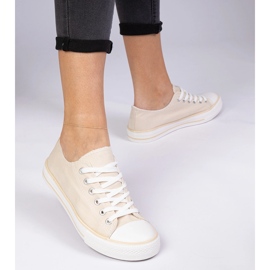 Brown klassische Frauen -Sneaker beige 2