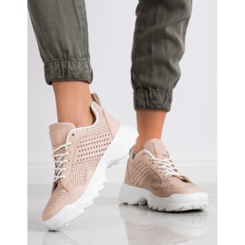 Kylie Leichte durchbrochene Sneaker rosa 1