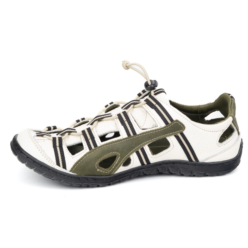 Olivier Herrenleder Lederfahrradschuhe 262 kz weiß mit grün 1