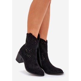 Openwork Boots Damen High Heels S.Barski Hy51-125 Schwarz 1