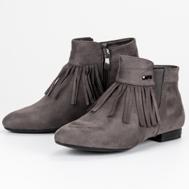 Vinceza Dunkelgraue flache Stiefeletten 2