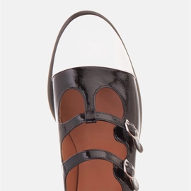 Marco Shoes Bemalt Frauen Ballerinas mit einem weißen Zeh schwarz 1