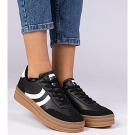 Schwarze Turnschuhe Frauen -Sneaker auf der Plattform 2