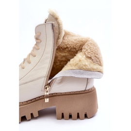 Frauen Lederstiefel Sahne Lemar für Frauen Lederstiefel weiß 2