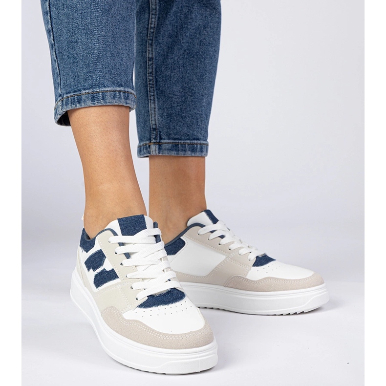 Weißblaue Turnschuhe Frauen-Sneaker 1