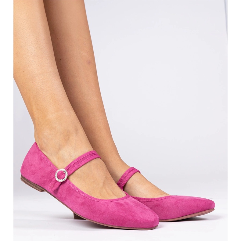 Rosa Ballerinas aus Ekozamsz mit Zirkonen 1