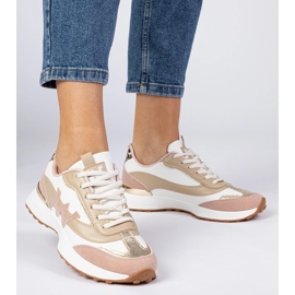 Weiße und rosa Frauen -Turnschuhe mit einem Leopardenzubehör 3