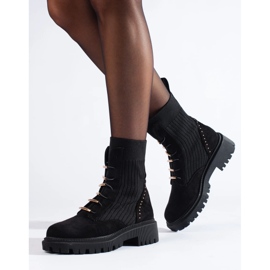 Geknotete Taschen aus schwarzem Wildleder 1