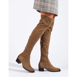 Vinceza Overknee-Stiefel aus Wildleder für Damen braun 2