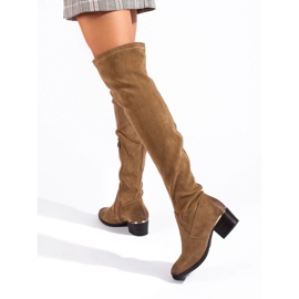 Vinceza Overknee-Stiefel aus Wildleder für Damen braun 3