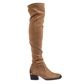 Vinceza Overknee-Stiefel aus Wildleder für Damen braun 4