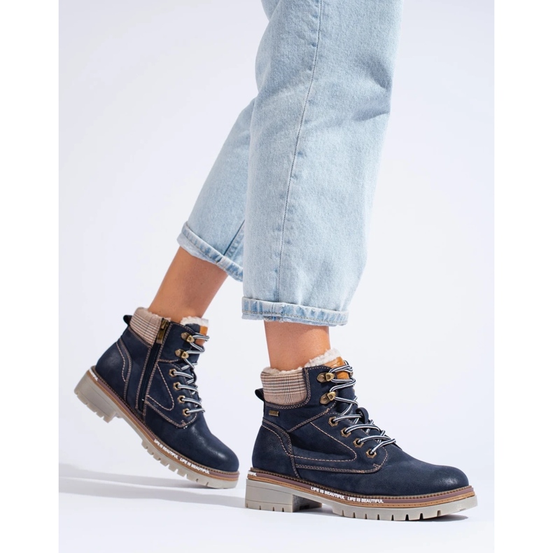 Marineblaue Damenstiefel 2