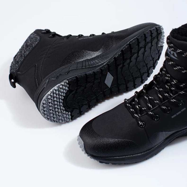 Hoher Herren-Trekkingschuh Dk, isoliert schwarz 2