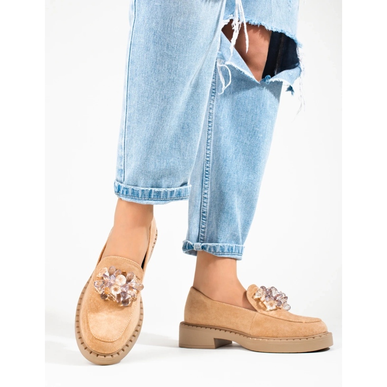 W. Potocki Beige Wildleder-Loafer für Damen von Potocki 1