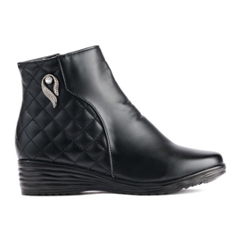 Bequeme schwarze Keilstiefel 3