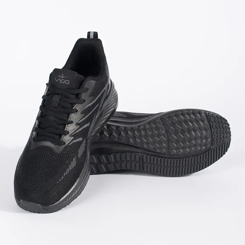 Vico Schwarze Mesh-Sportschuhe für Herren 2