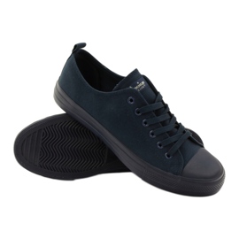 Damenschuhe gebunden marineblau American Club LH08 Turnschuhe 3