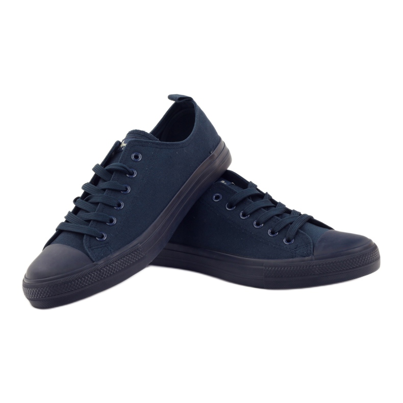 Damenschuhe gebunden marineblau American Club LH08 Turnschuhe 4