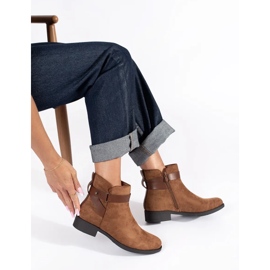 Braune Damen-Stiefeletten aus Wildleder 2