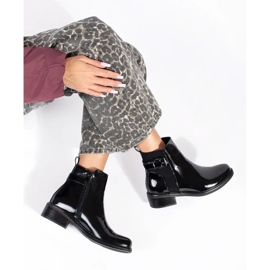 Schwarze Chelsea-Stiefel aus Lack für Damen 1