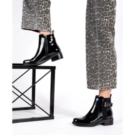 Schwarze Chelsea-Stiefel aus Lack für Damen 3