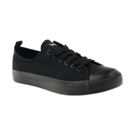 Damenschuhe Turnschuhe gebunden schwarz American Club LH07 / 19 1