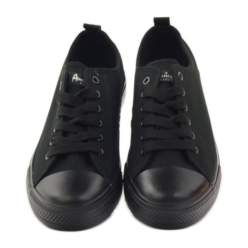 Damenschuhe Turnschuhe gebunden schwarz American Club LH07 / 19 4