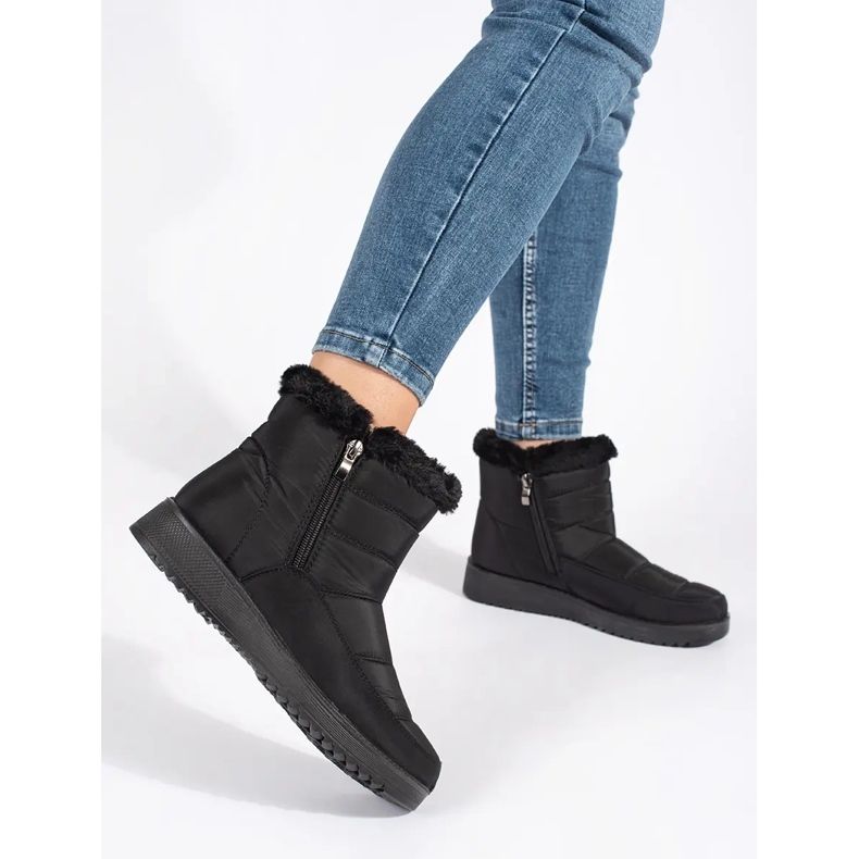 Schwarze, leichte Schneestiefel für Damen 1