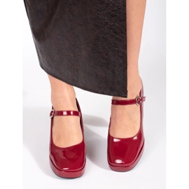 Seastar Rote Damen-Lackschuhe mit hohen Absätzen und Schnalle 2