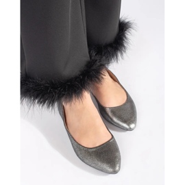 Graue Glitzer-Ballerinas für Damen 2