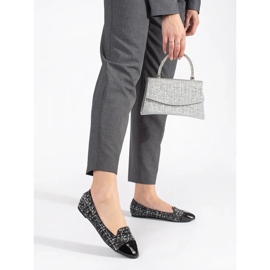 Flache Ballerinas für Damen in Schwarz und Weiß 1