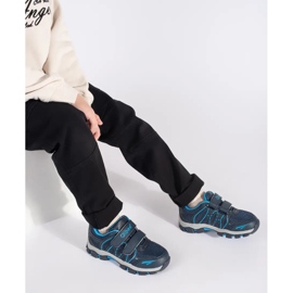 Marineblaue Jungen-Sportschuhe mit Klettverschluss 2