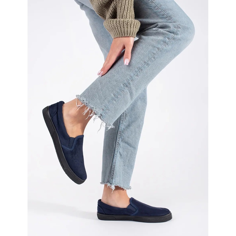 Blaue, marineblaue Slip-On-Sneaker 2