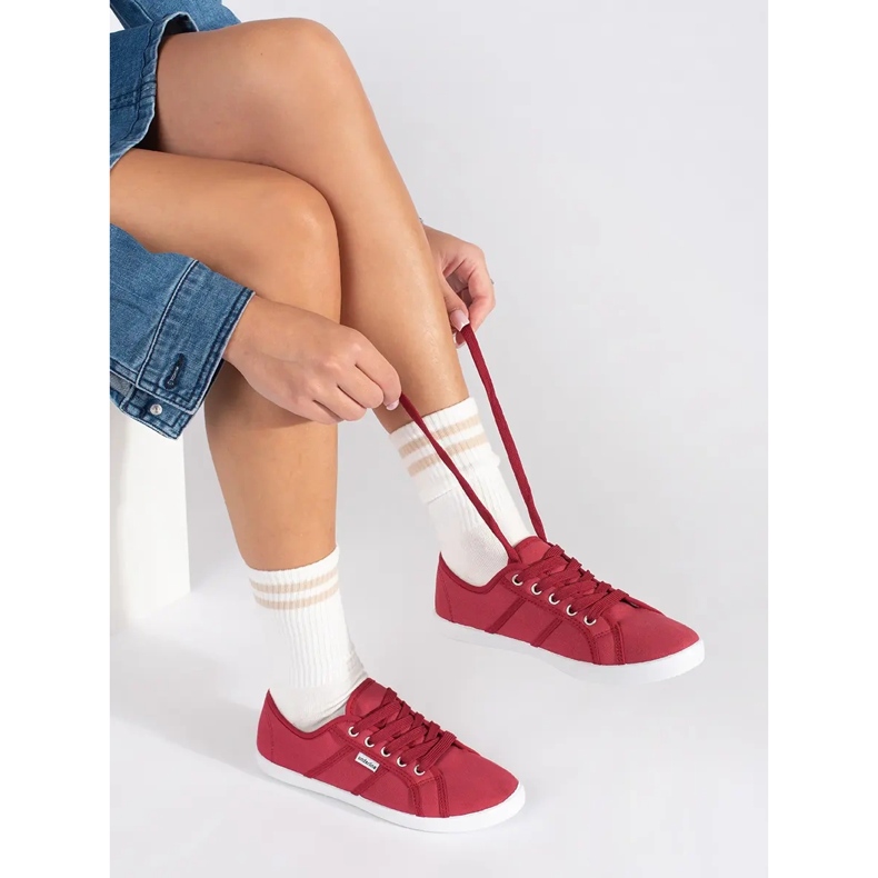 Rote Low-Top-Sneaker für Damen 1