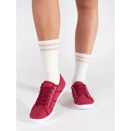 Rote Low-Top-Sneaker für Damen 4