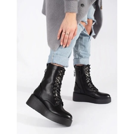 Seastar Schwarze Damen-Arbeiterschuhe mit dicker Sohle 1