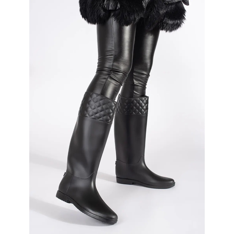 Mattschwarze Damen-Gummistiefel 1