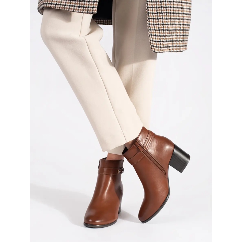 Braune Damenstiefeletten aus Leder von Sergio Leone 1