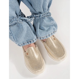 Goodin Goldene Metallic -Slipper aus natürlichen Leder 3