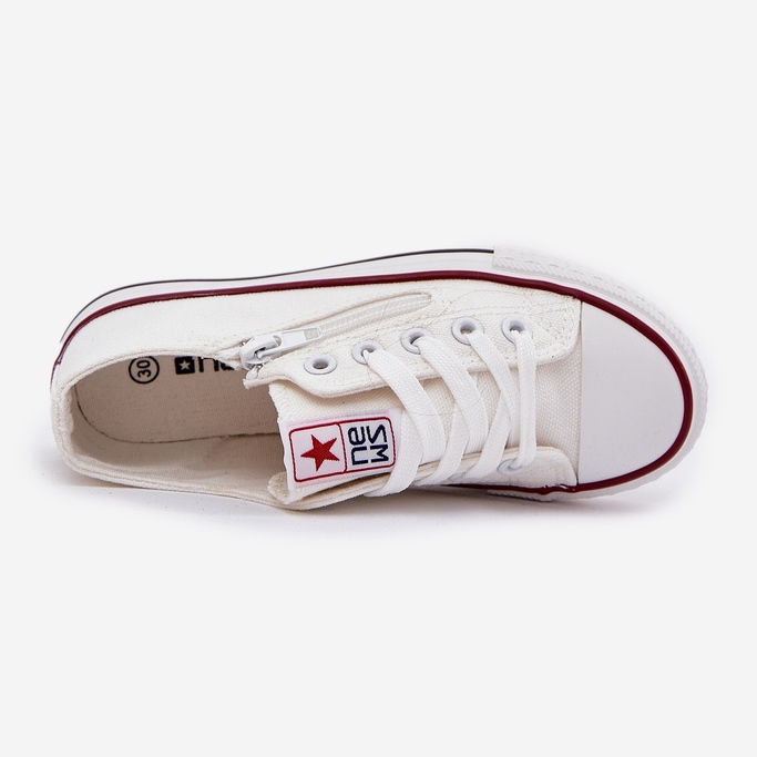 Niedrige Turnschuhe für Kinder von Kindern mit Spitze weiß 1